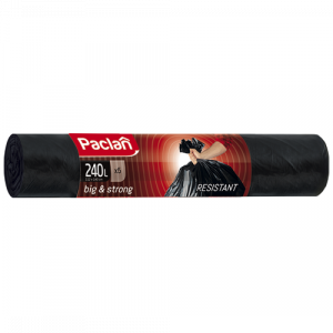 240л, ПВД, 20шт, рулон, черные, 40мкм, 90*140см пакеты д/мусора BIG STRONG 1/6