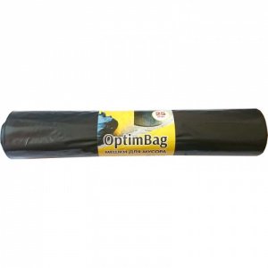 120л, ПВД, 25шт, рулон, черные, 30мкм, 70*106см пакеты д/мусора OPTIMBAG 1/1 1/10