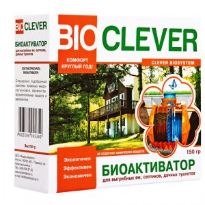 BIOCLEVER биоактиватор д/выгребных ям, септиков и дачных туалетов 150гр 1/16 