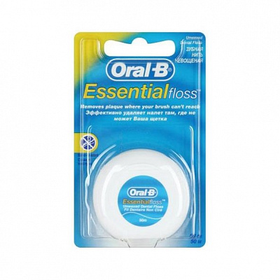 ОРАЛ Би зуб. нить ESSENTIAL FLOSS невощеная 50м 1/12