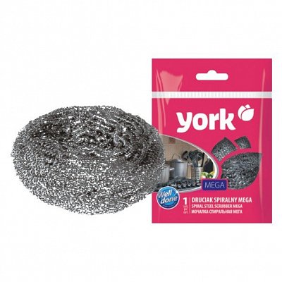 YORK мочалка из стали спиральн. 40г МЕГА 1/80