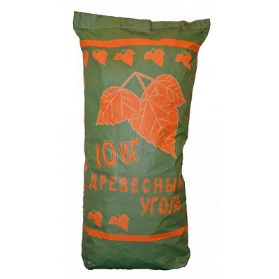 Уголь древесный 10кг, мешок 1/1