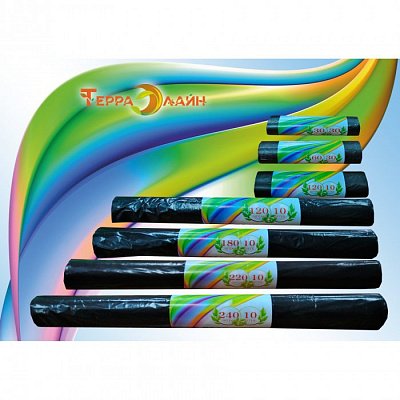 60л, ПНД, 50шт, рулон, черные пакеты д/мусора ТЕРРАЛАЙН СТАНДАРТ 1/50