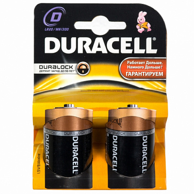 Батарейки DURACELL BASIC D/LR20 2 шт 1/10 1/30