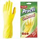 (ЧЗ)Перчатки резиновые ПАКЛАН UNIVERSAL  рр 7-S, с напылением, желтые  1/10  1/20 1/100