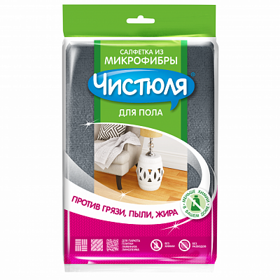 ЧИСТЮЛЯ салфетка д/пола 50*60см микрофибра 1/36