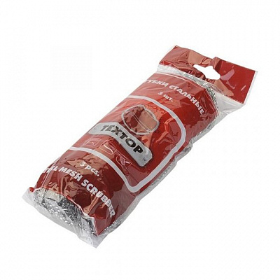 ТЕХТОР мочалка из стали 12г, 3шт, d-8см МЕГА 1/120