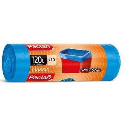 120л, ПНД, 10шт, рулон, синие, 18мкм, 70*110см пакеты д/мусора CLASSIC 1/35