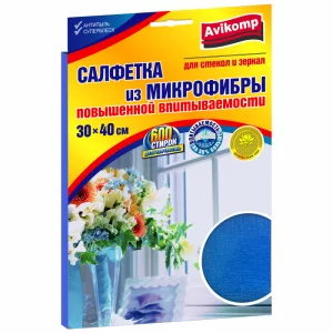 АВИКОМП салфетка микрофибра 30*40см ДЛЯ СТЕКЛА 1/20