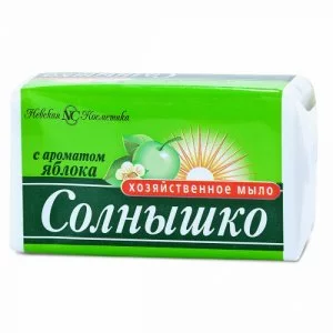 СОЛНЫШКО мыло хоз. 140г ЯБЛОКО 1/4/48